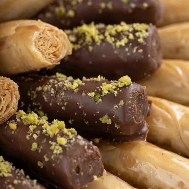 Chocolate-Dipped Baklava Fingers